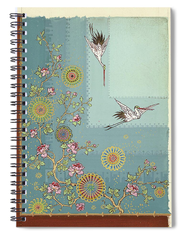  Spiral Notebook featuring the painting Ceiling Design, Union League by George Herzog