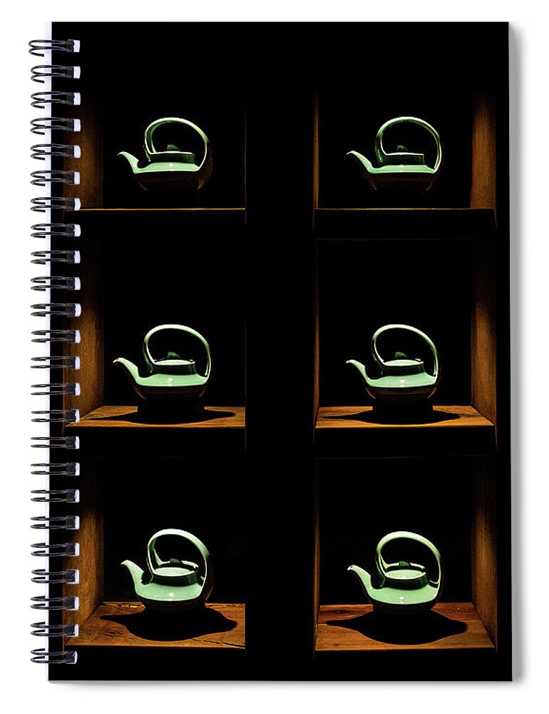 Tea Spiral Notebook featuring the photograph Celadon Tea Pots by William Dickman