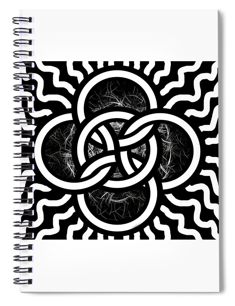 Celtic Five Fold Symbol Spiral Notebook featuring the digital art Celtic Five Fold Symbol 5 by Joan Stratton