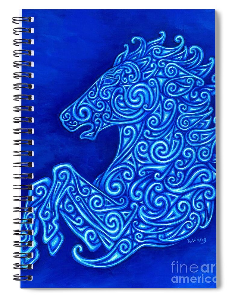 Horse Spiral Notebook featuring the painting Celtic Horse by Rebecca Wang