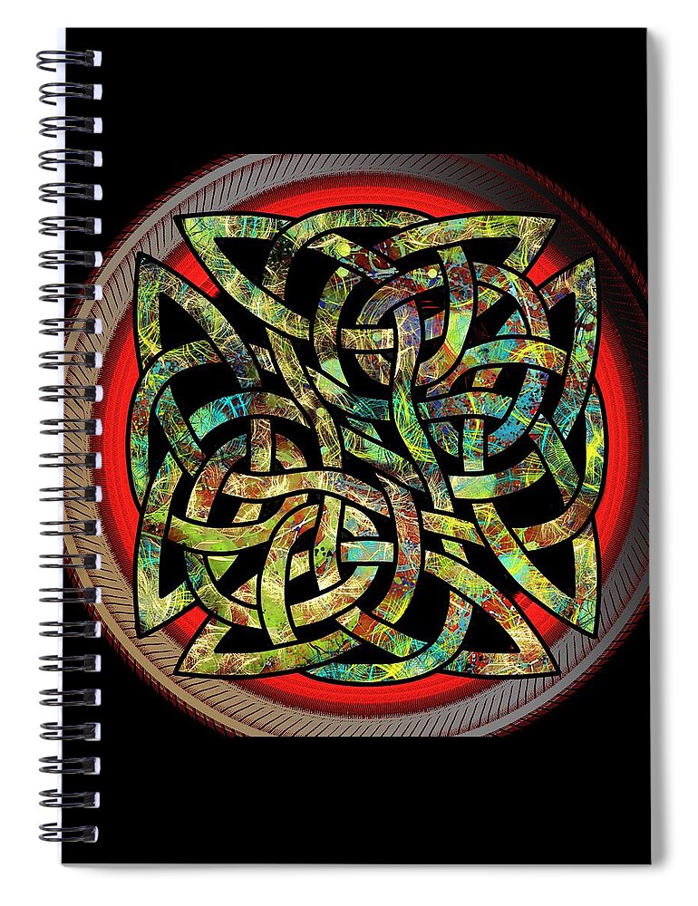 Celtic Shield Knot Spiral Notebook featuring the digital art Celtic Shield Knot 5 by Joan Stratton