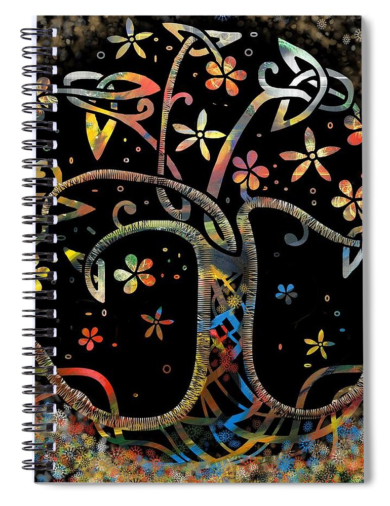 Tree Of Life Spiral Notebook featuring the drawing Celtic Tree of Life by Joan Stratton
