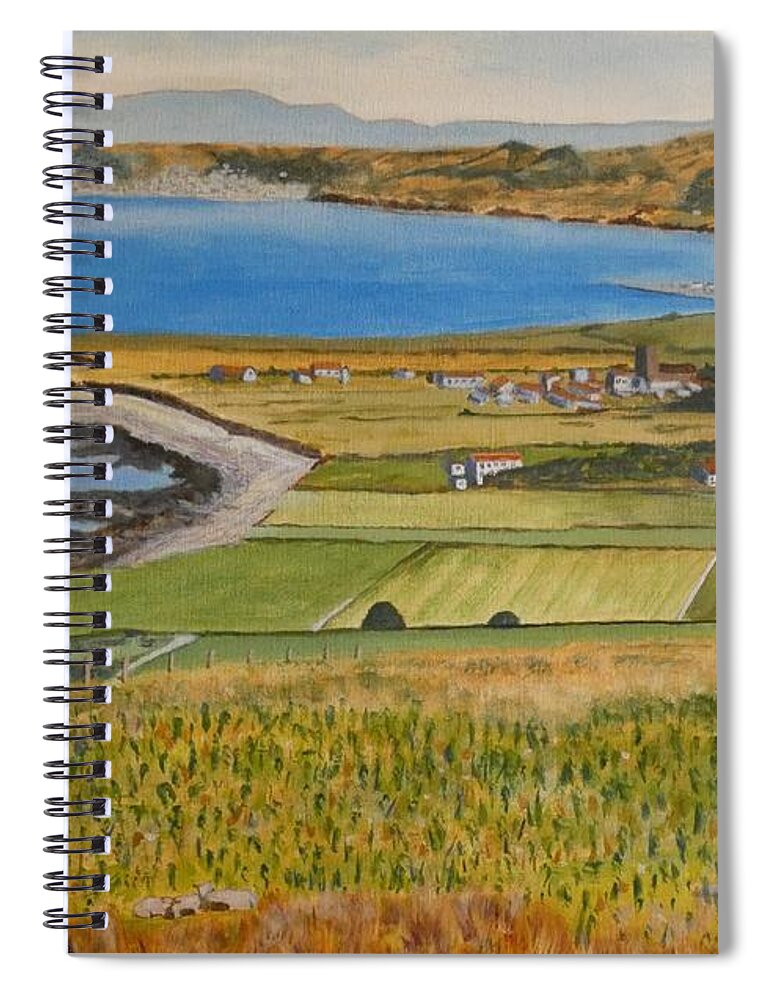 Ceredigion Coast Path From Aberaeron To Llanrhystud Painting Spiral Notebook featuring the painting Ceredigion Coast Path from Aberaeron to Llanrhystud painting by Edward McNaught-Davis