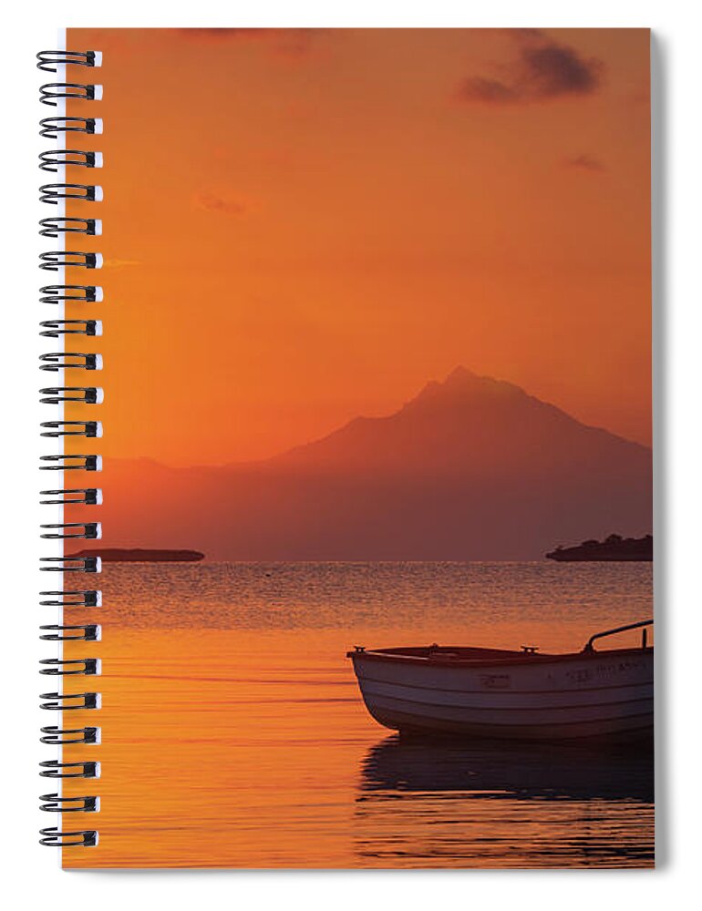 Aegean Sea Spiral Notebook featuring the photograph Chalkidiki Sunrise by Evgeni Dinev