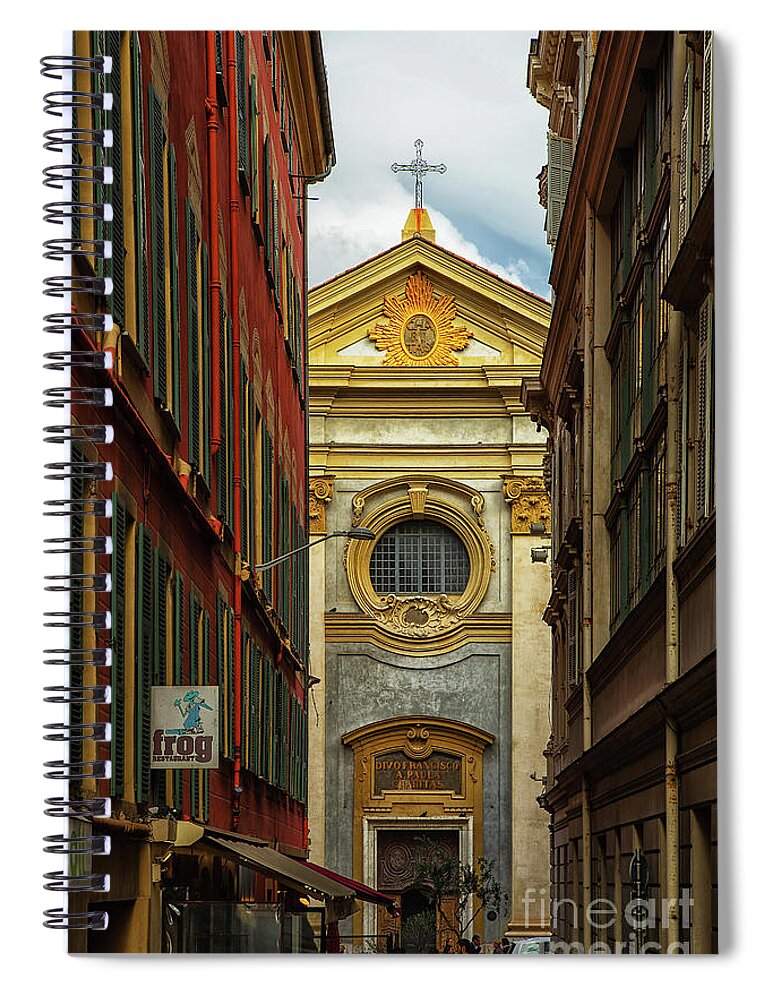 Wayne Moran Photography Spiral Notebook featuring the photograph Chapel Saint Francois of Paule Nice France by Wayne Moran