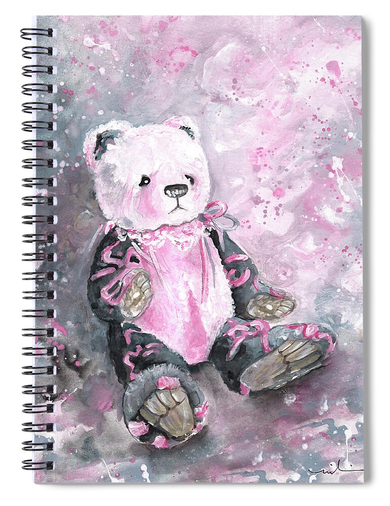 Teddy Spiral Notebook featuring the painting Charlie Bear Sylvia by Miki De Goodaboom