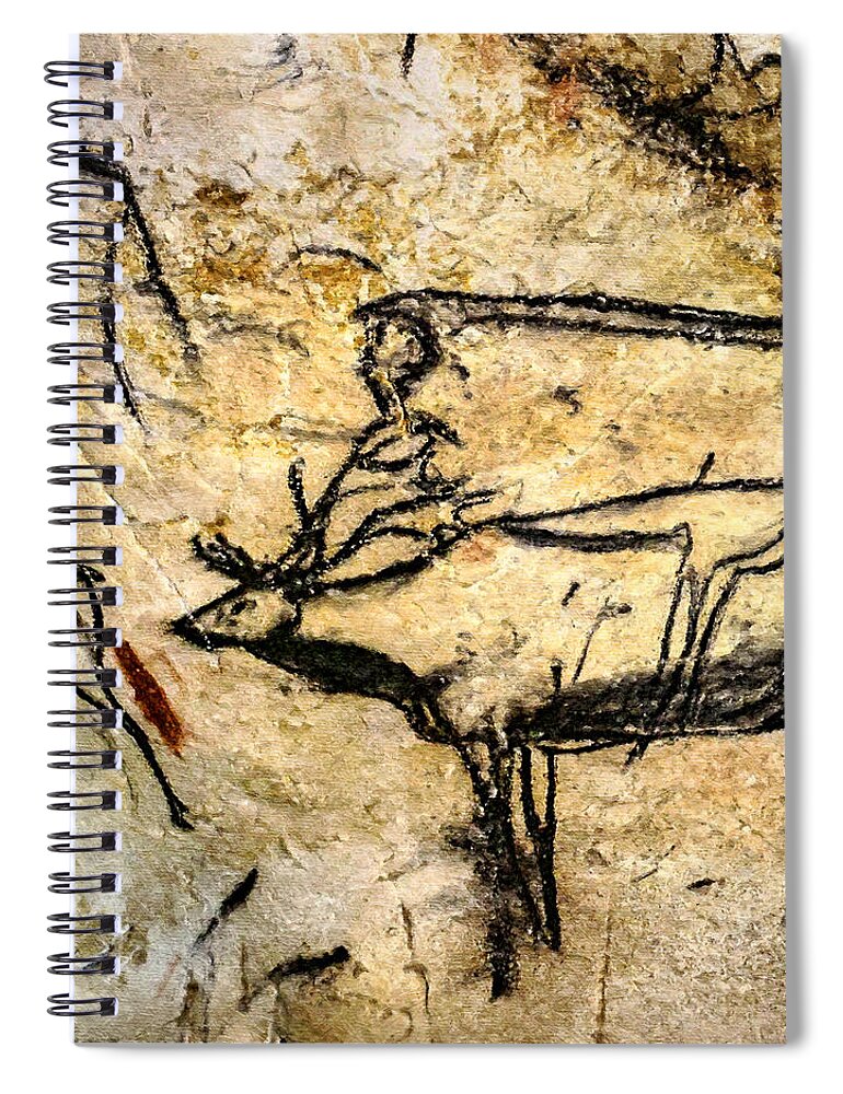 Chauvet Deer Spiral Notebook featuring the digital art Chauvet Two Deer by Weston Westmoreland