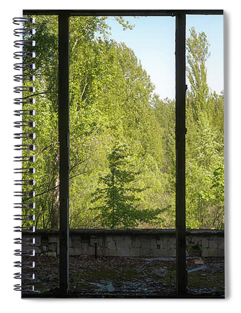 Abandoned Spiral Notebook featuring the photograph Chernobyl Ferris Wheel View by Roman Robroek