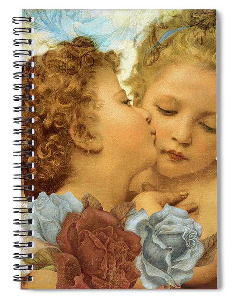 Angels Spiral Notebook featuring the painting Cherubs I by Mindy Sommers