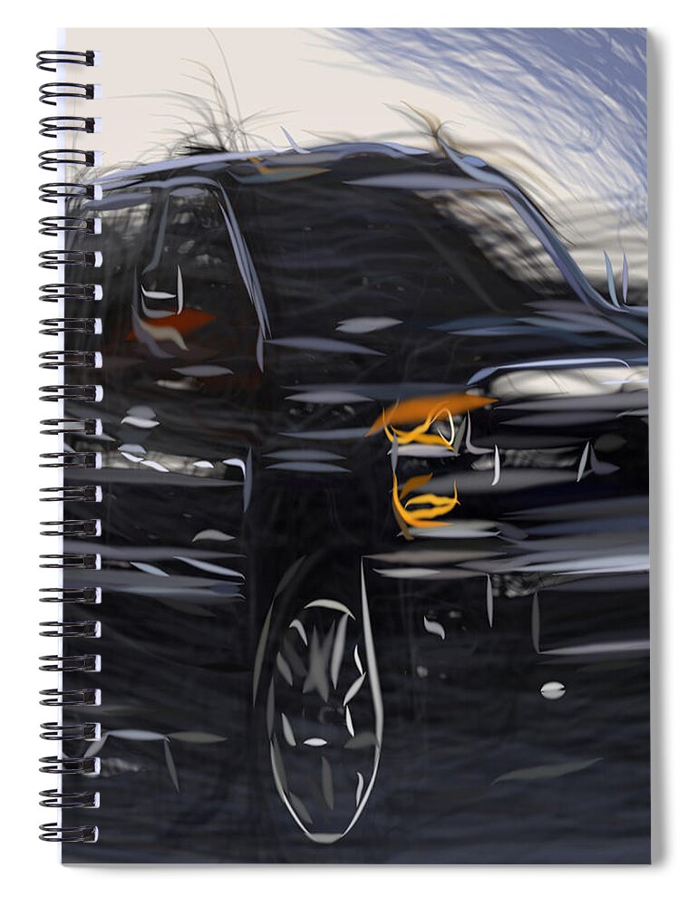Chevy Spiral Notebook featuring the digital art Chevy Silverado Kid Rock Drawing by CarsToon Concept