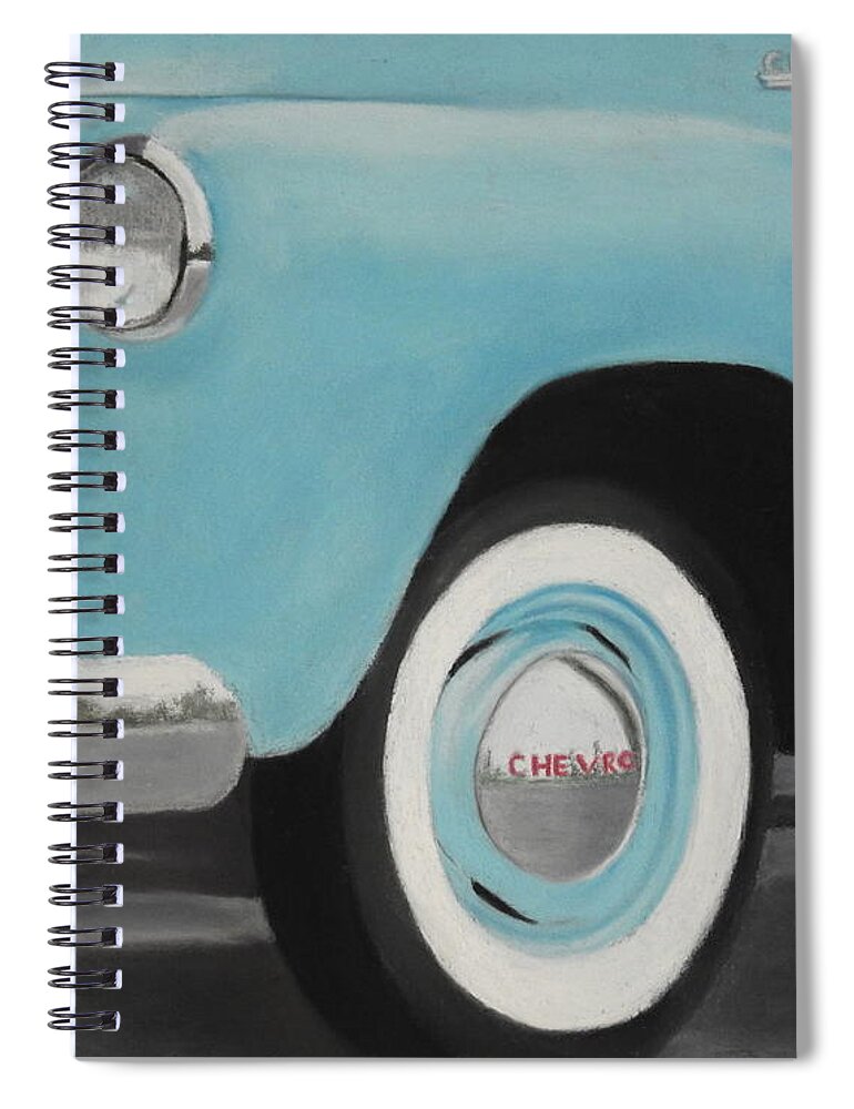 Chevy Spiral Notebook featuring the pastel Chevy Truck 3100 by Carol Corliss