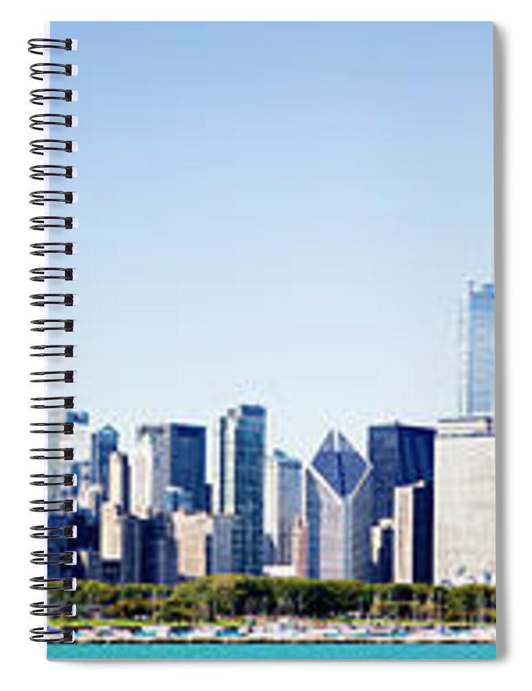 Lake Michigan Spiral Notebook featuring the photograph Chicago City Grant Park Skyline Usa by Deejpilot