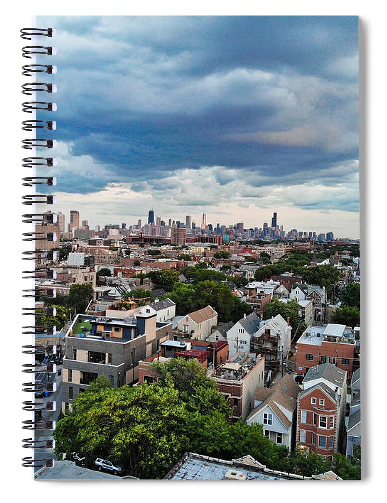 Chicago Spiral Notebook featuring the photograph Chicago Skyline by Bobby K
