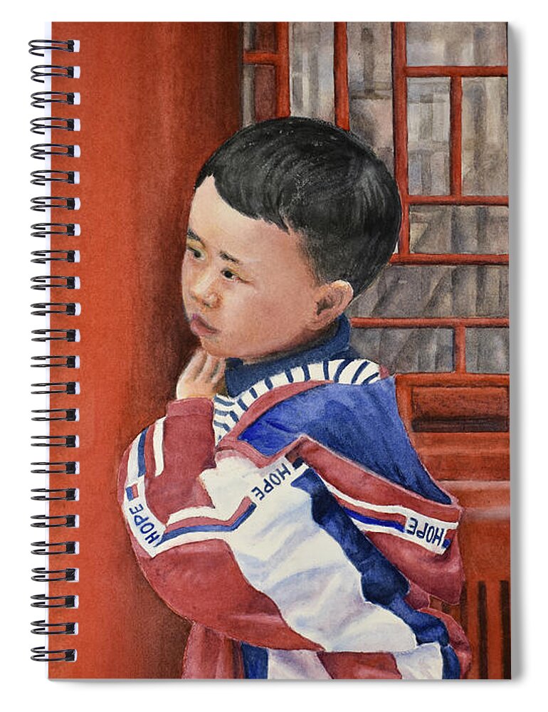 Child Spiral Notebook featuring the painting China's Future Shadowed by its Past by Wendy Keeney-Kennicutt
