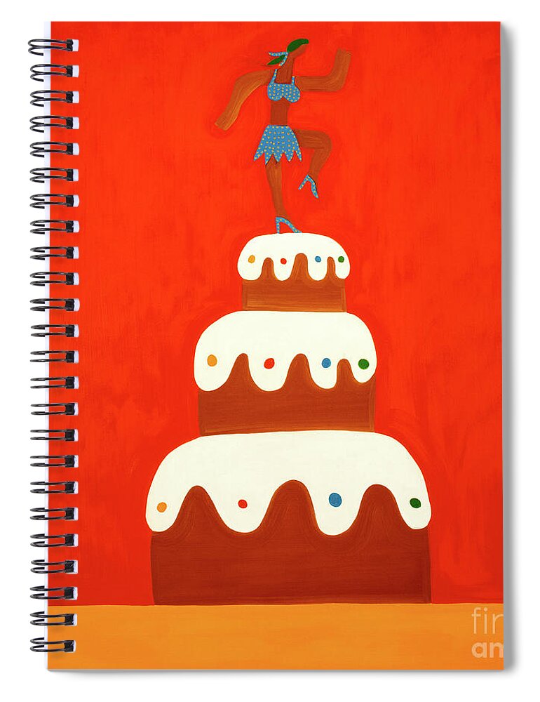 Chocolate Cake Spiral Notebook featuring the painting Chocolate Cake by Cristina Rodriguez