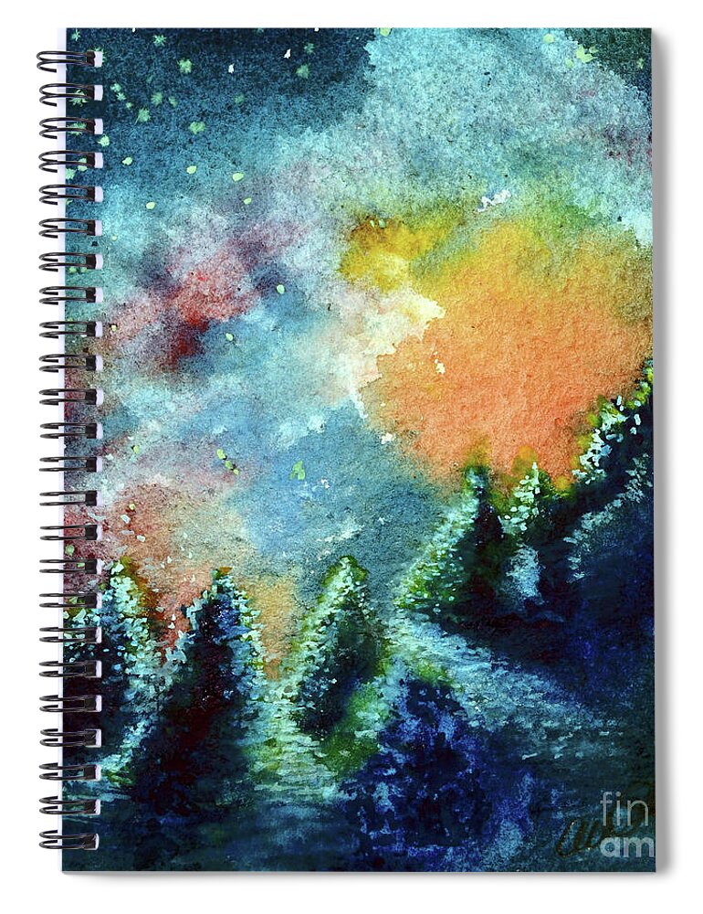 Christmas Spiral Notebook featuring the painting Christmas Night by Allison Ashton