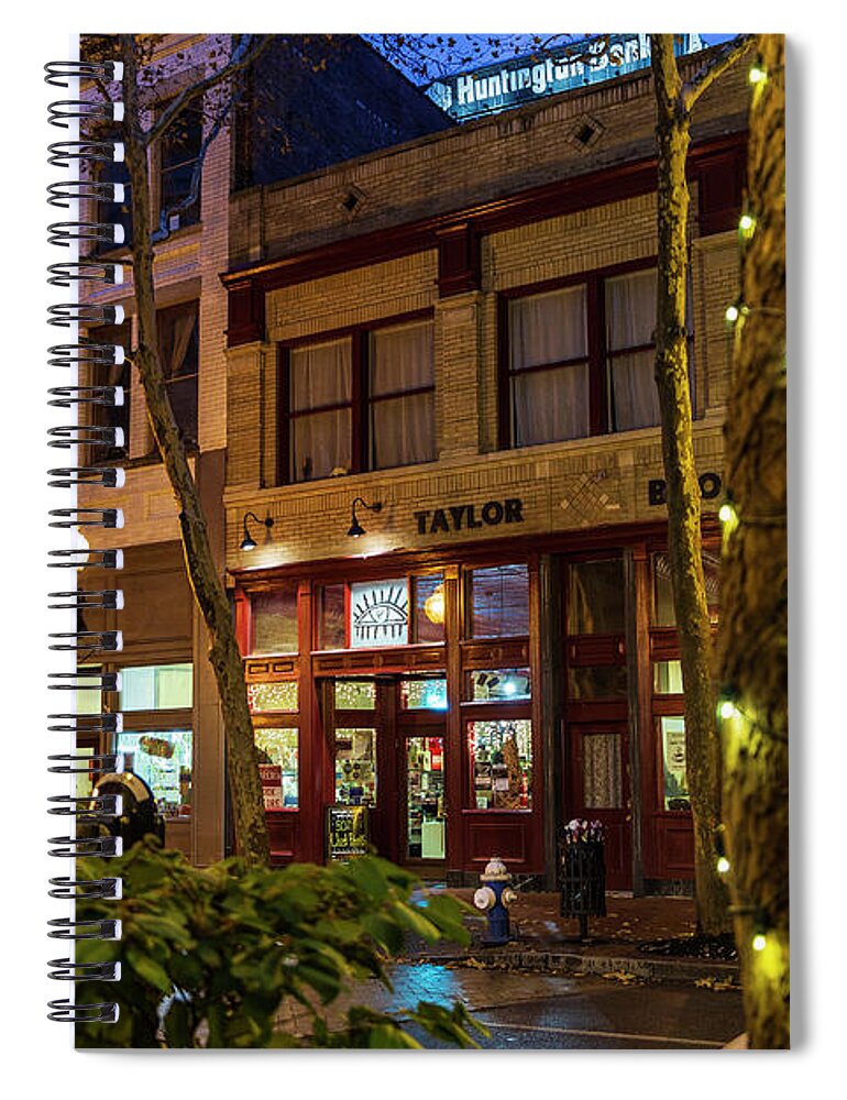 Christmas Spiral Notebook featuring the photograph Christmas Streetscape by SC Shank
