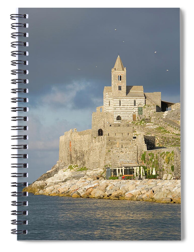 Tranquility Spiral Notebook featuring the photograph Church Of San Pietro, Porto Venere by David C Tomlinson