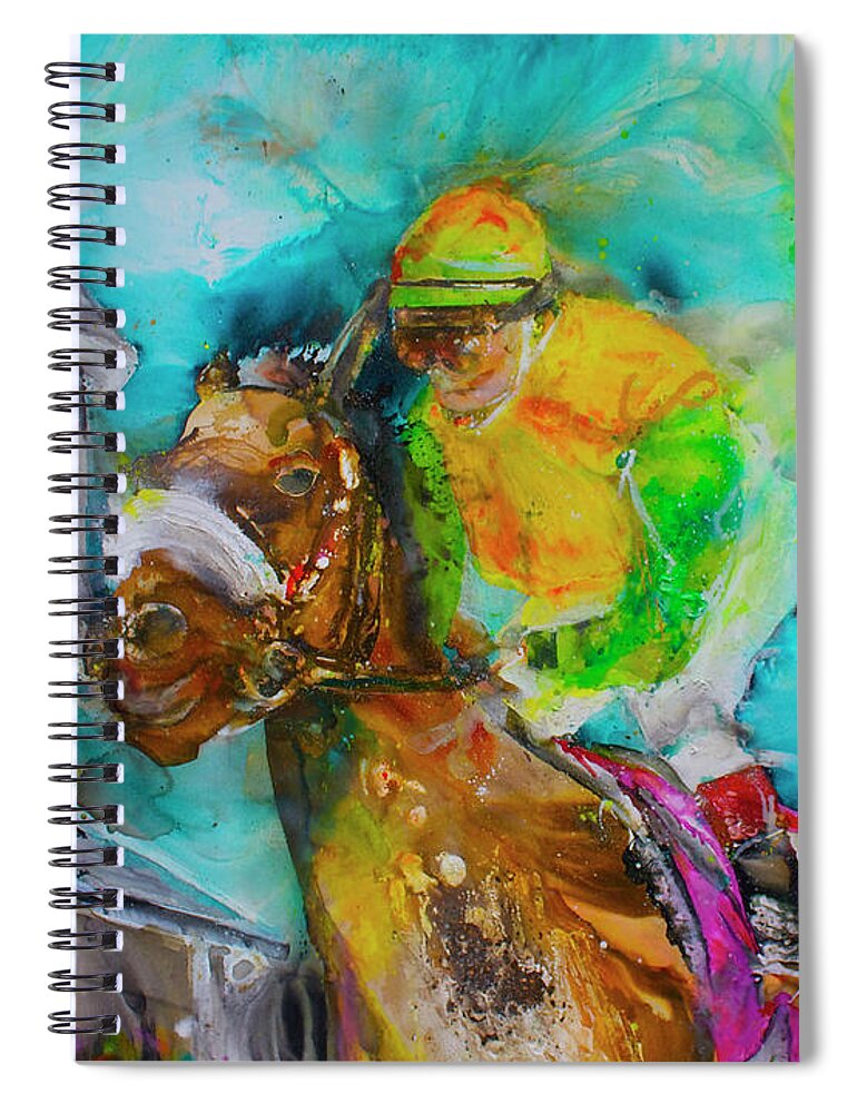 Churchill Downs Spiral Notebook featuring the painting Churchill by Kasha Ritter