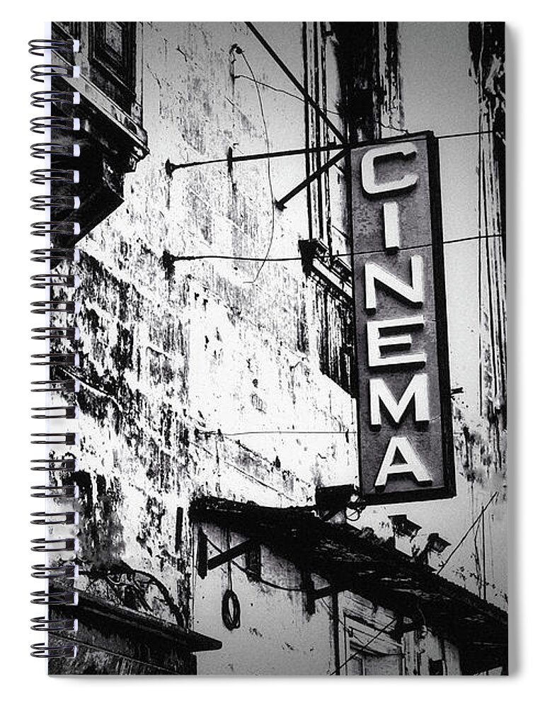 Cinema Spiral Notebook featuring the photograph Cinema by Susan Maxwell Schmidt