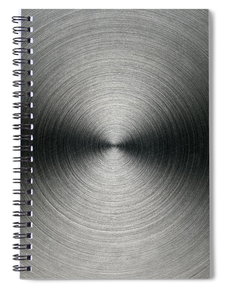 Material Spiral Notebook featuring the photograph Circular Brushed Metal Background by Rusm