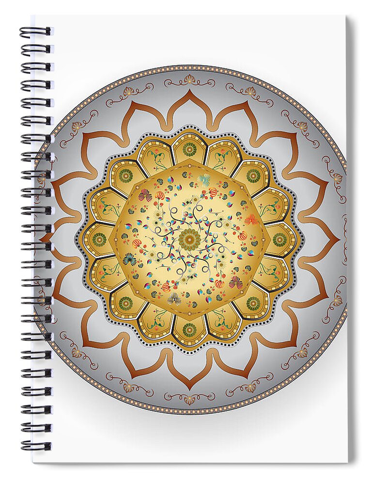 Mandala Spiral Notebook featuring the digital art Circumplexical No 3467 by Alan Bennington