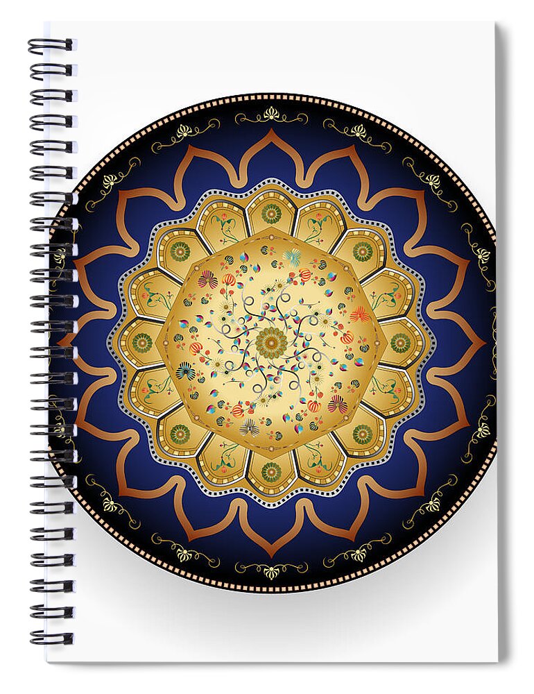 Mandala Spiral Notebook featuring the digital art Circumplexical No 3476 by Alan Bennington