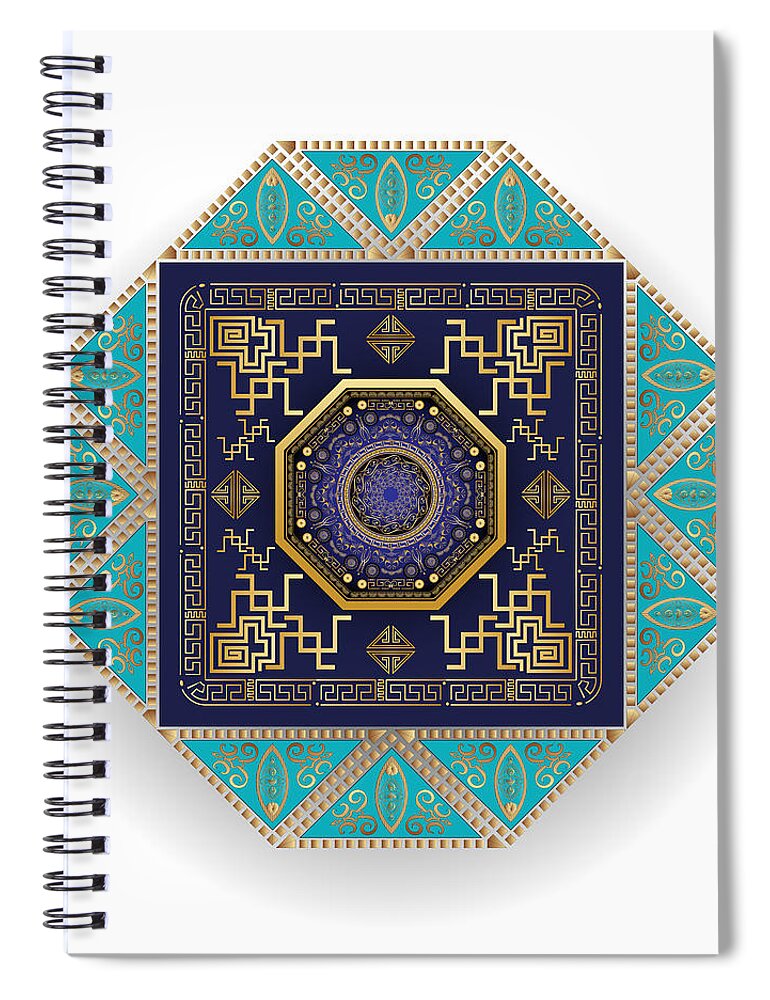 Mandala Spiral Notebook featuring the digital art Circumplexical No 3556 by Alan Bennington
