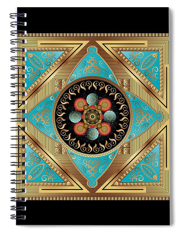 Mandala Spiral Notebook featuring the digital art Circumplexical No 3641 by Alan Bennington