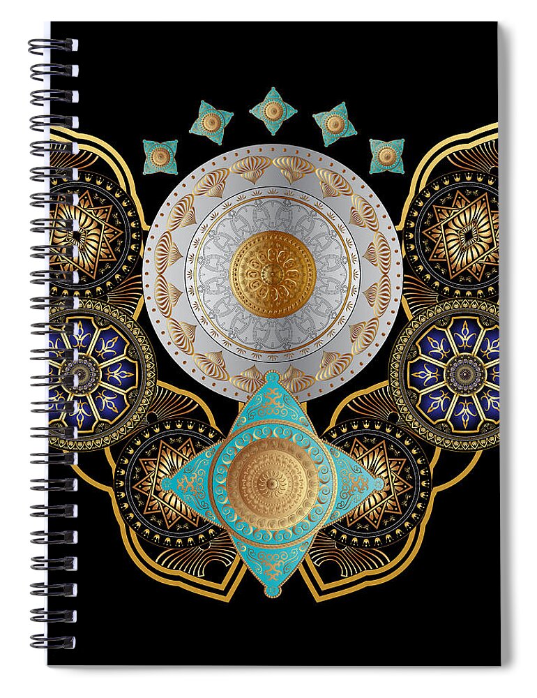 Mandala Spiral Notebook featuring the digital art Circumplexical No 3661 by Alan Bennington