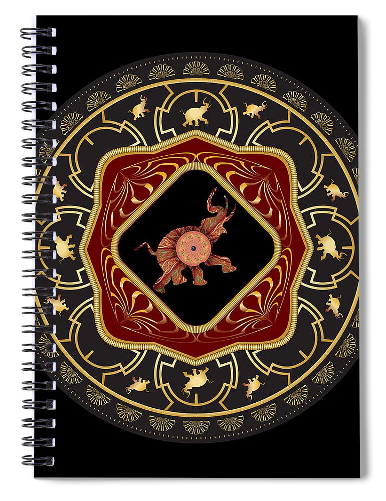 Mandala Spiral Notebook featuring the digital art Circumplexical No 3666 by Alan Bennington
