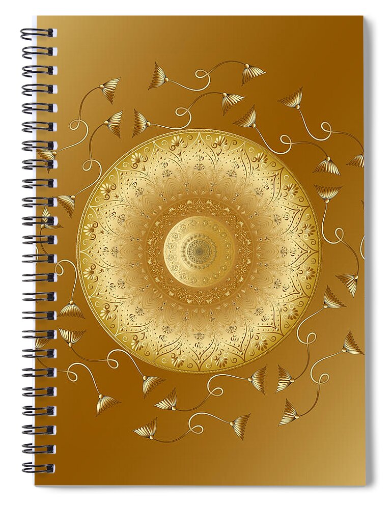 Mandala Spiral Notebook featuring the digital art Circumplexical No 3968 by Alan Bennington