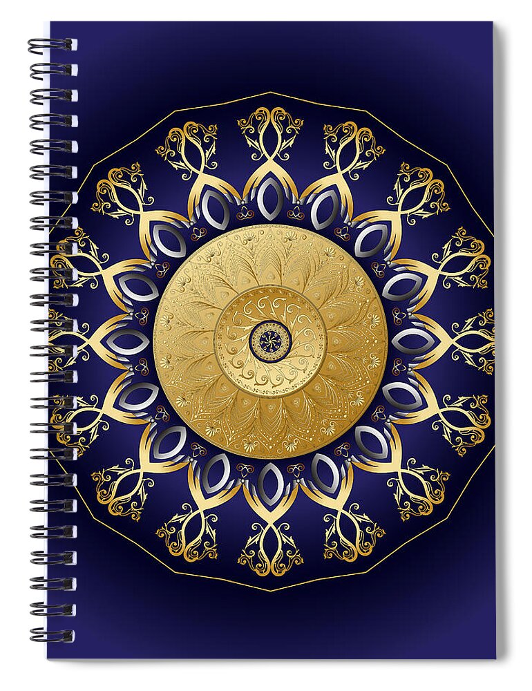Mandala Spiral Notebook featuring the digital art Circumplexical No 4024 by Alan Bennington