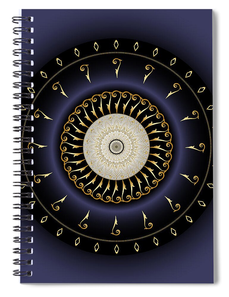 Mandala Spiral Notebook featuring the digital art Circumplexical No3992 by Alan Bennington