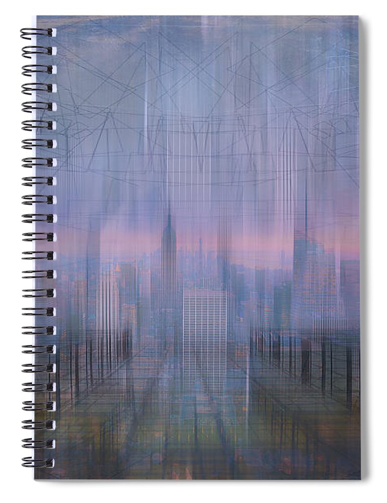 Cityscape Spiral Notebook featuring the photograph City in Abstract by Cheryl Day
