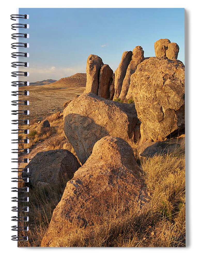 00559657 Spiral Notebook featuring the photograph City Of Rocks State Park, New Mexico by Tim Fitzharris