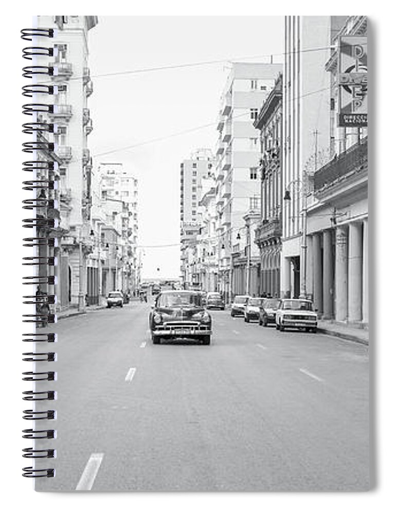 Cuba Spiral Notebook featuring the photograph City Street, Havana by Mark Duehmig