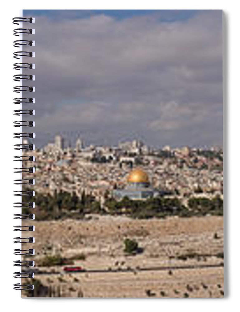 Photography Spiral Notebook featuring the photograph Cityscape From The Mount Of Olives by Panoramic Images