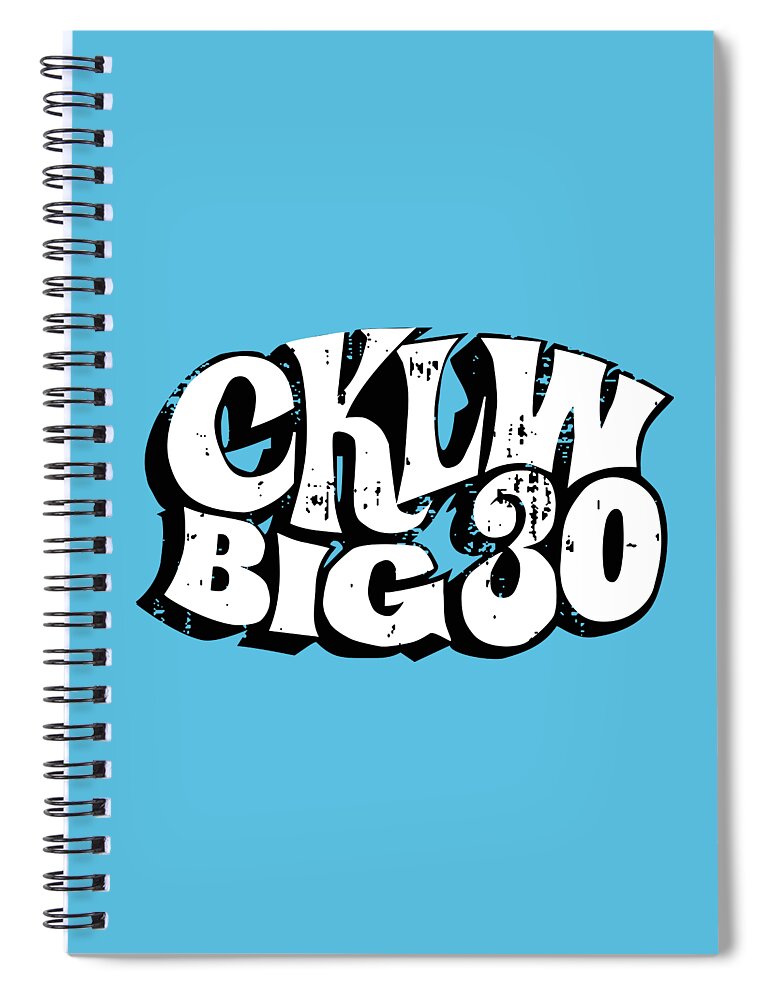 Cklw Radio Logo Big30 Classic Rock Oldies Spiral Notebook featuring the digital art CKLW Big30 - White Grunge by Thomas Leparskas