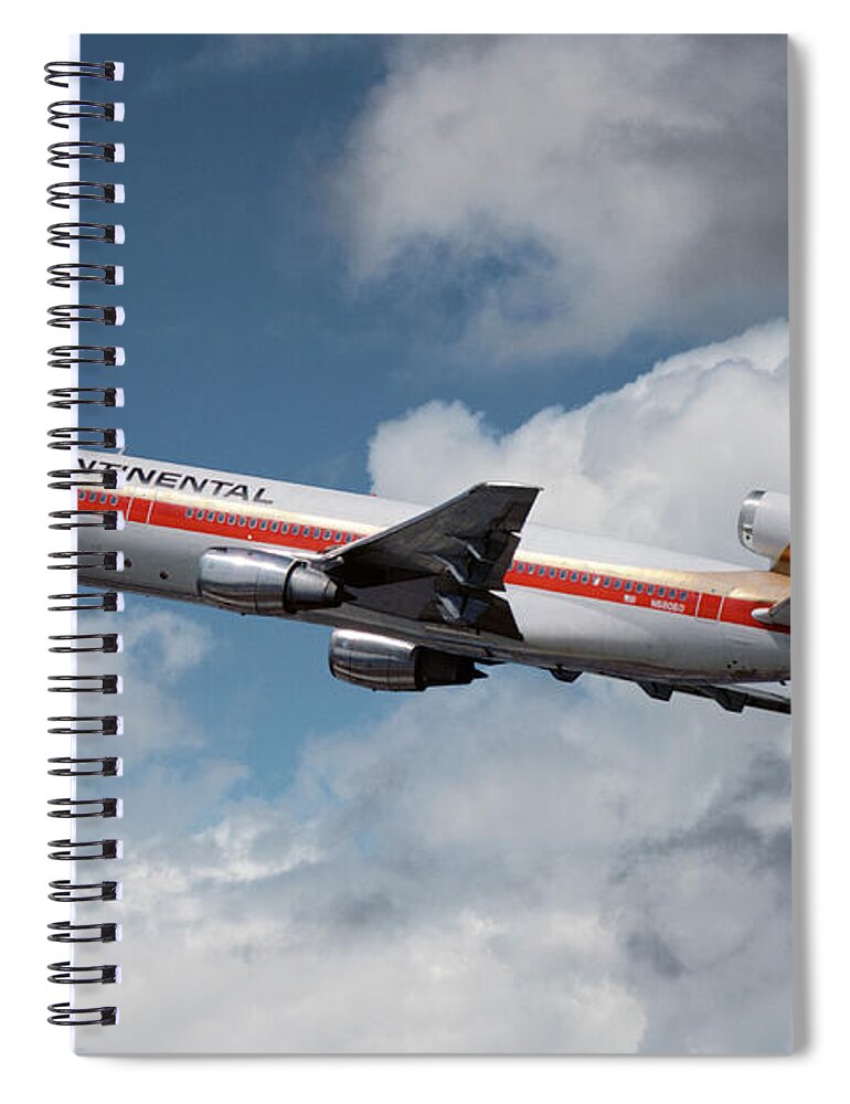 Continental Airlines Spiral Notebook featuring the photograph Classic Continental Airlines DC-10 by Erik Simonsen