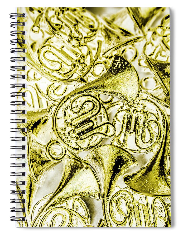 Instrument Spiral Notebook featuring the photograph Classical gold by Jorgo Photography