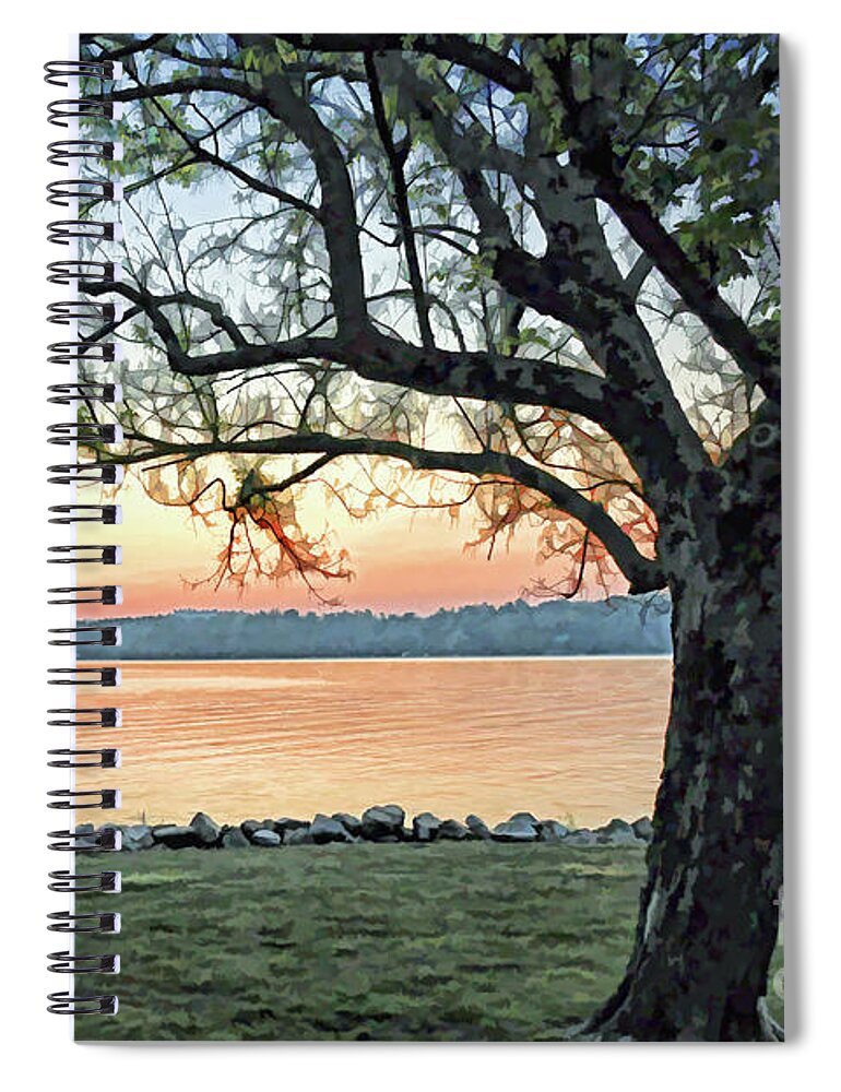 Claytor Lake Spiral Notebook featuring the photograph Claytor Lake Before Sunrise by Kerri Farley