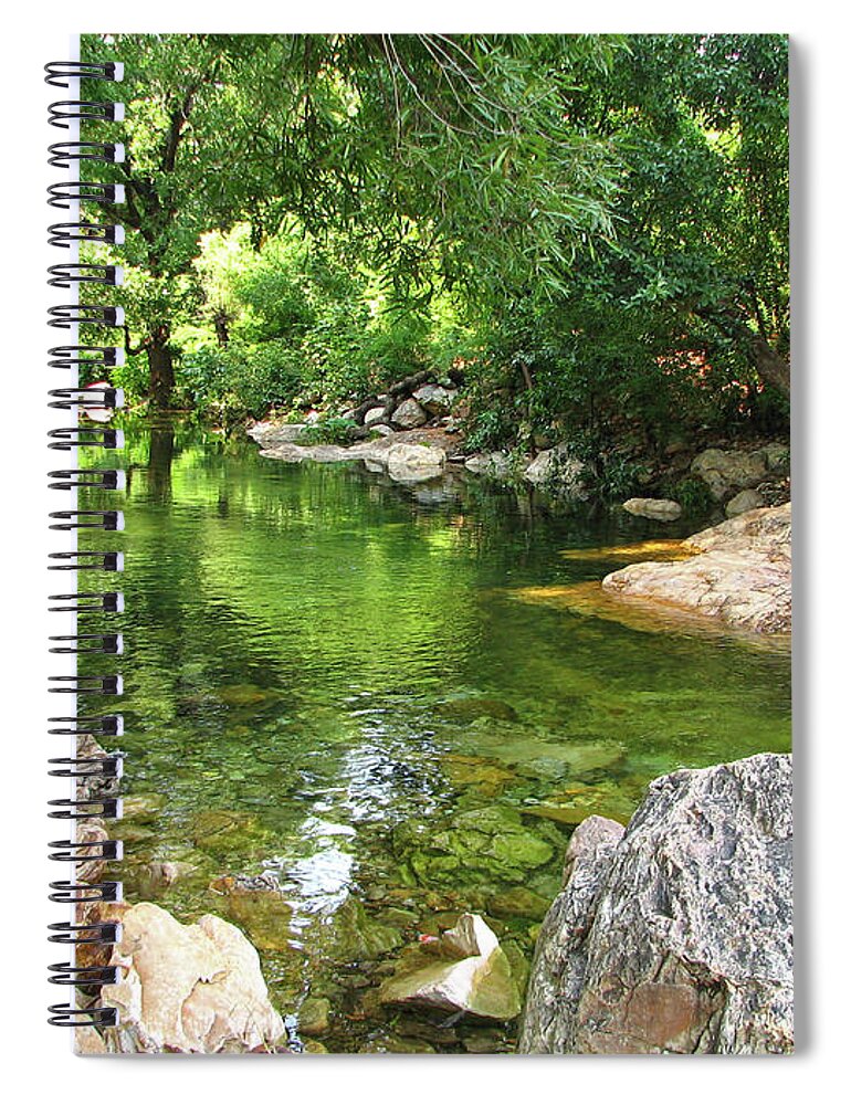 Tranquility Spiral Notebook featuring the photograph Clear Jungle India River by Mckay Savage