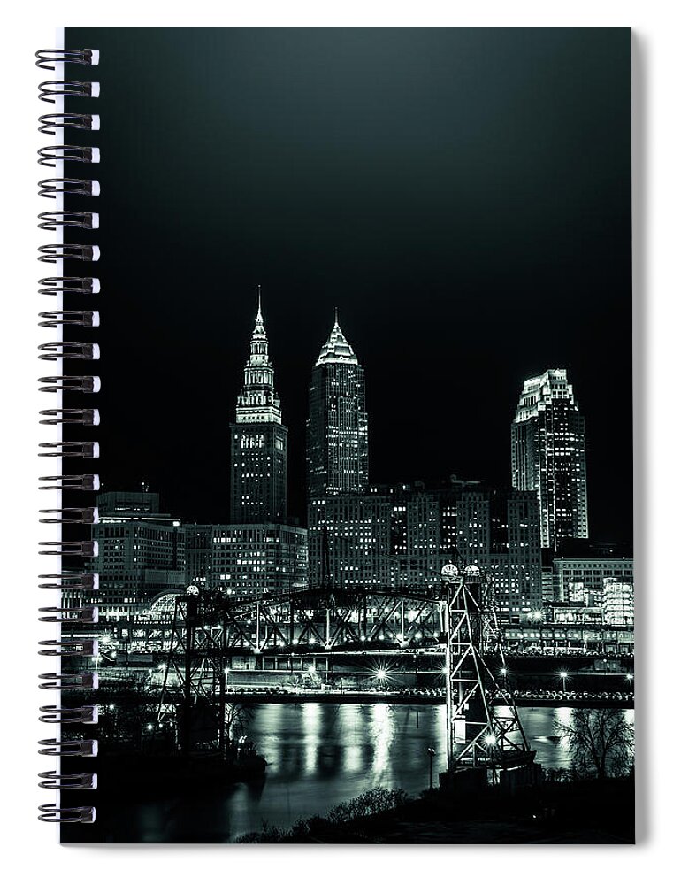 Cleveland Spiral Notebook featuring the photograph Cleveland Skyline 2 by Ryan Lima