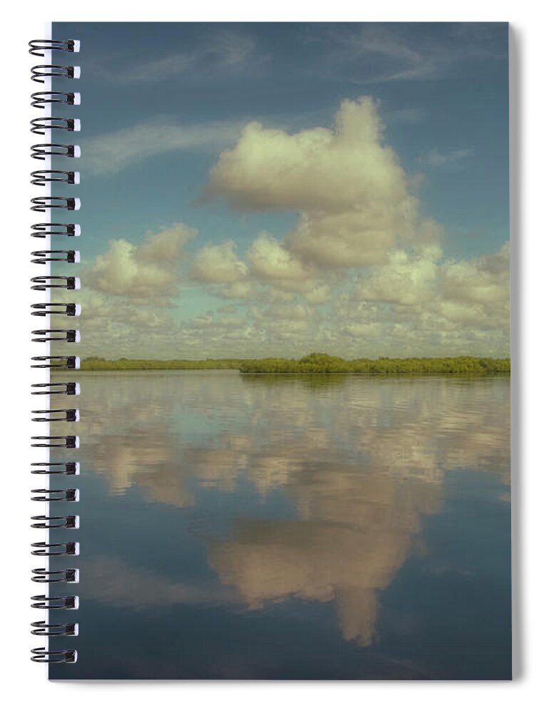 Sky Spiral Notebook featuring the photograph Cloud Patterns on the Peace River by Mitch Spence