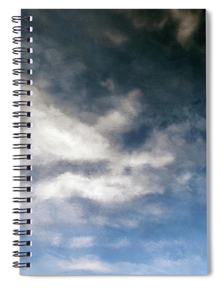 Clouds Spiral Notebook featuring the mixed media Clouds 2- Art by Linda Woods by Linda Woods