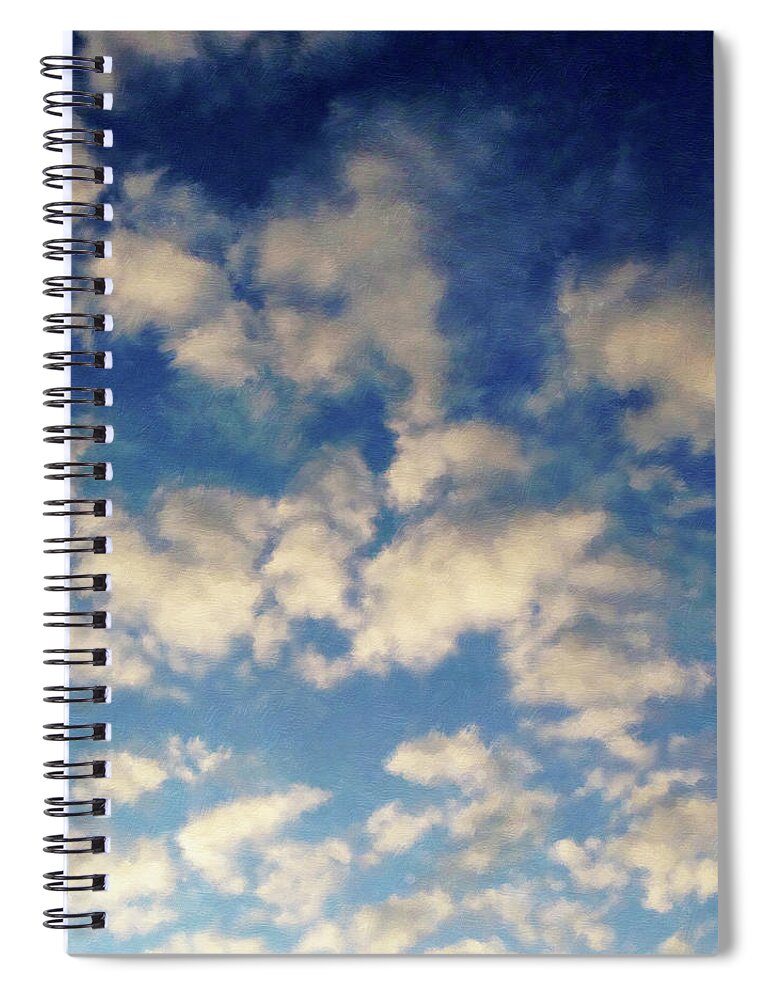 Clouds Spiral Notebook featuring the mixed media Clouds 3- Art by Linda Woods by Linda Woods