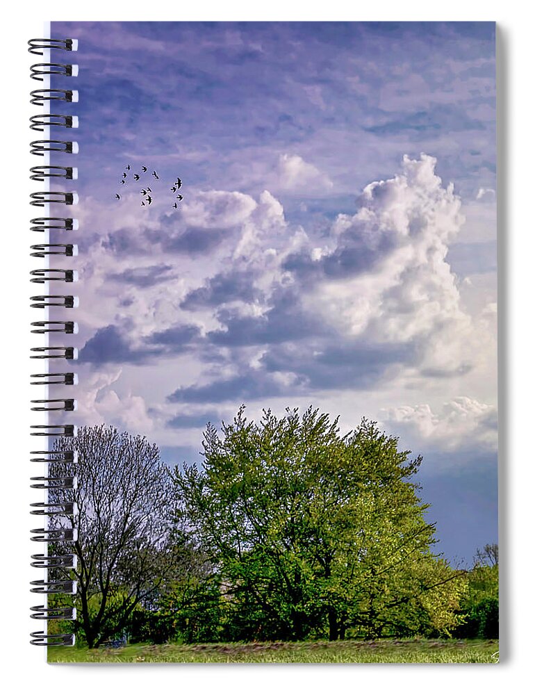 Endre Spiral Notebook featuring the photograph Clouds by Endre Balogh