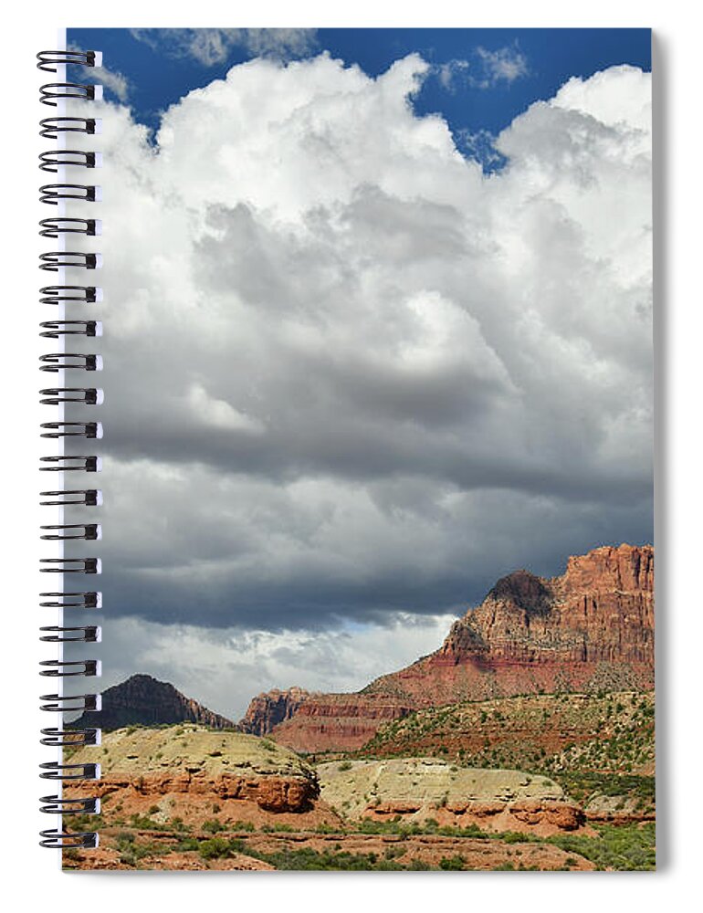 Zion National Park Spiral Notebook featuring the photograph Clouds over Backside of Zion Canyon by Ray Mathis