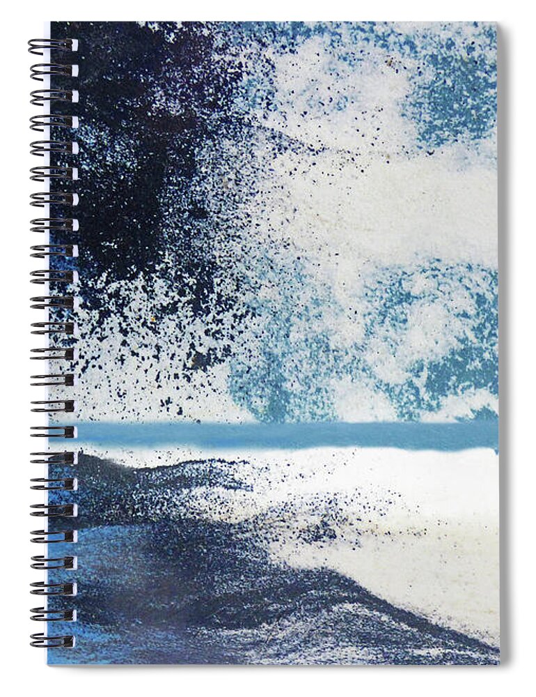 Abstract Spiral Notebook featuring the painting Clouds Over the White Sand Beach 300 by Sharon Williams Eng